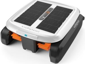 Vidapool Solar Powered Automatic Robotic Pool Skimmer Cleaner,Solar Pool Surface Cleaner Dual Mode with Navigation Sensor Daytime&Overnight Continuous Cleaning Ideal for All Swimming Pool-White